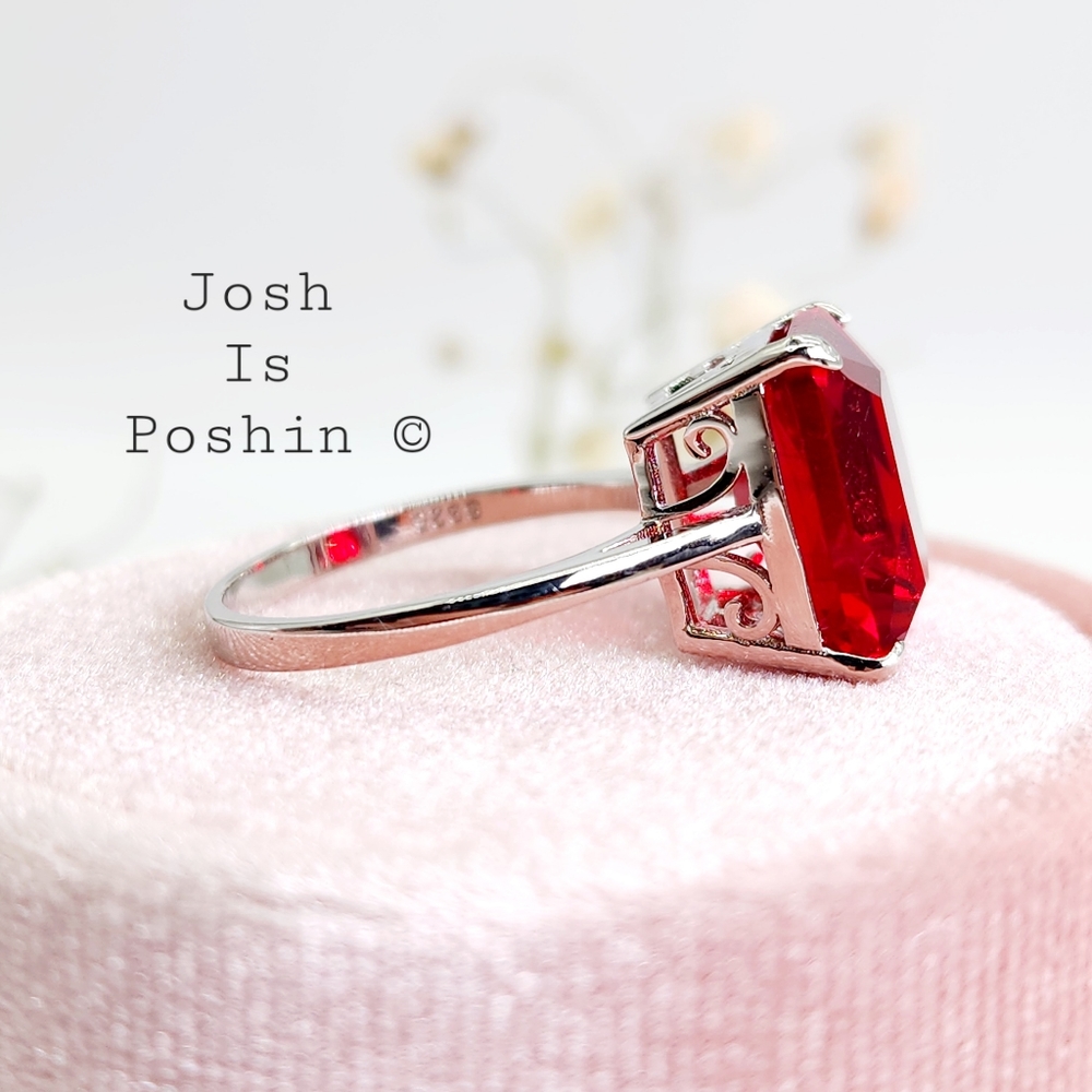 10*12MM Ruby ring in sterling silver - Picture 3 of 10